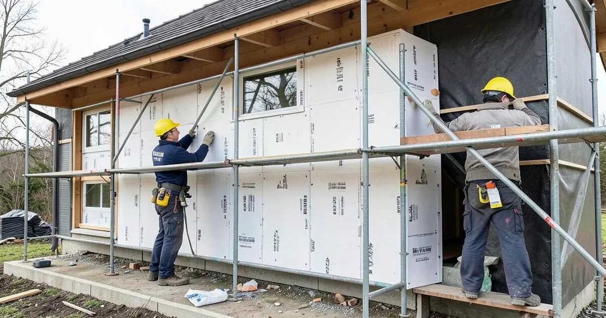 Chantier d’isolation par l’extérieur à Reims