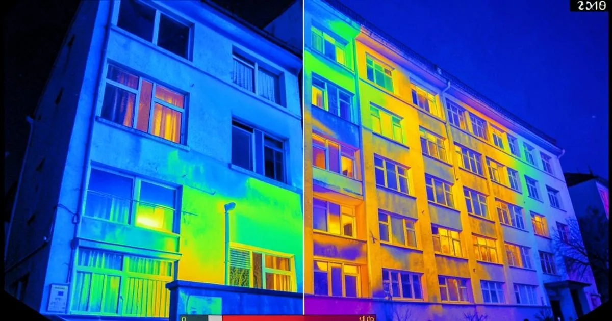 Thermographie des déperditions de chaleur d’un immeuble à Reims